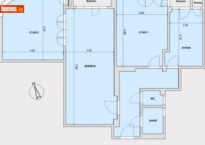 Тристаен, 110m² -  Център, София - Апартамент за продажба - Азмар имоти - 6878735
