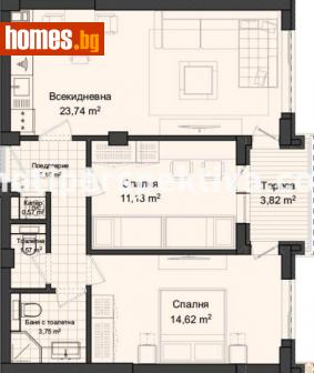 Тристаен, 93m² - Апартамент за продажба - 67241256