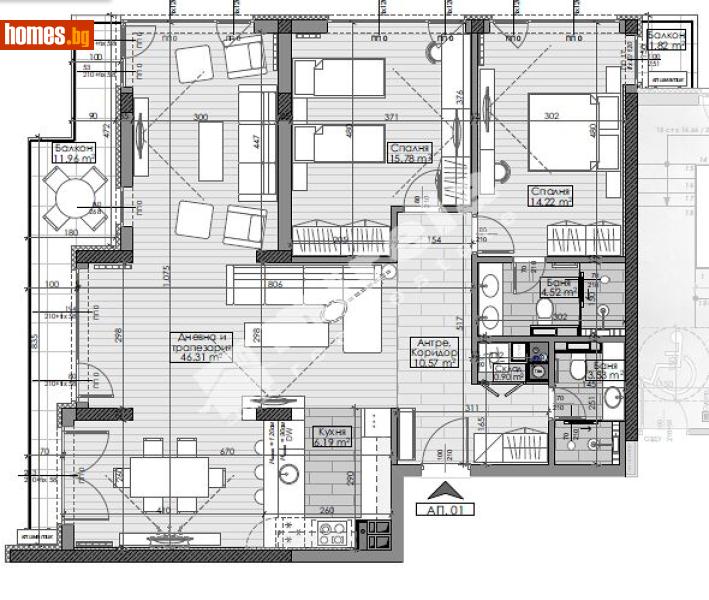 Тристаен, 146m² - Жк. Гоце Делчев, София - Апартамент за продажба - МИРЕЛА - 82432322