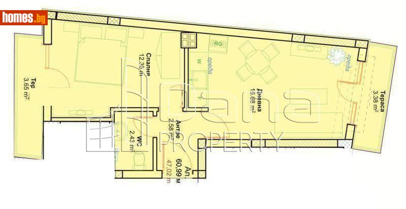 Двустаен, 61m² -  Колхозен Пазар, Варна - Апартамент за продажба - Дана Пропърти - 93569824