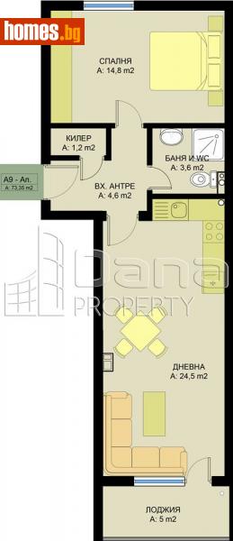 Двустаен, 75m² - Жк. Победа, Варна - Апартамент за продажба - Дана Пропърти - 93570220