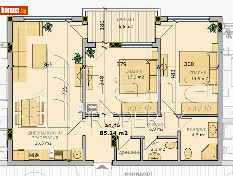 Тристаен, 104m² - Кв. Бриз, Варна - Апартамент за продажба - Дана Пропърти - 93570261