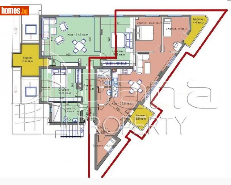 Четиристаен, 96m² -  Център, Варна - Апартамент за продажба - Дана Пропърти - 93570417
