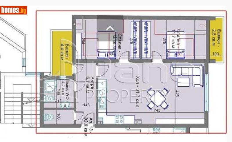 Тристаен, 95m² -  Център, Варна - Апартамент за продажба - Дана Пропърти - 93570425