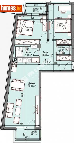 Тристаен, 125m² - Жк. Сухата Река, София - Апартамент за продажба - МИРЕЛА - 98900589