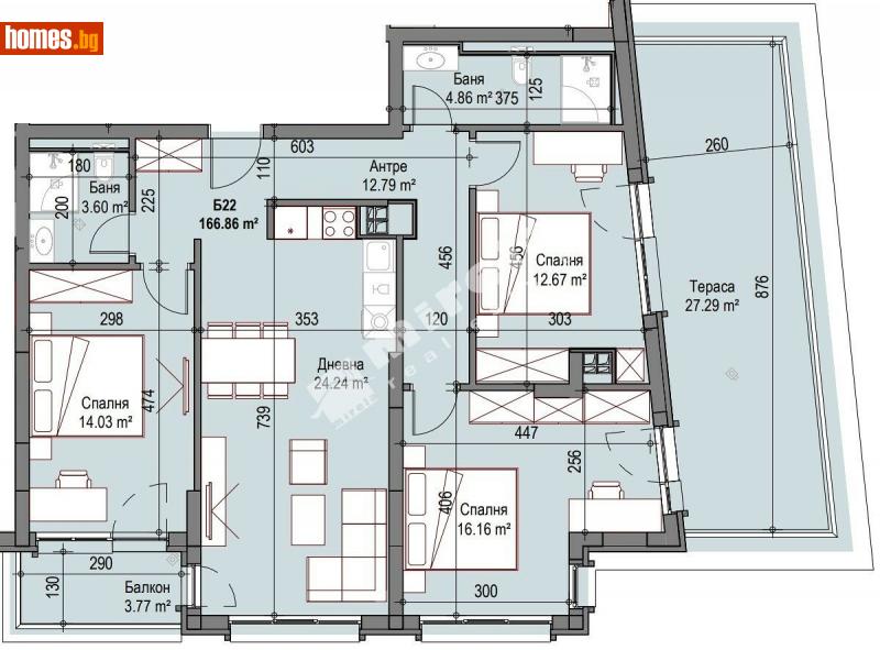Четиристаен, 167m² - Жк. Сухата Река, София - Апартамент за продажба - МИРЕЛА - 98900634