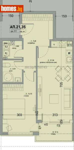 Двустаен, 79m² - Кв. Малинова Долина, София - Апартамент за продажба - Уни Комерс ООД - 99025461