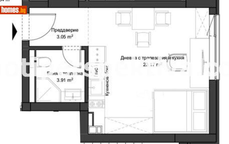 Едностаен, 45m² - Жк. Христо Ботев, Пловдив - Апартамент за продажба - ПЕРСПЕКТИВА - 99264951