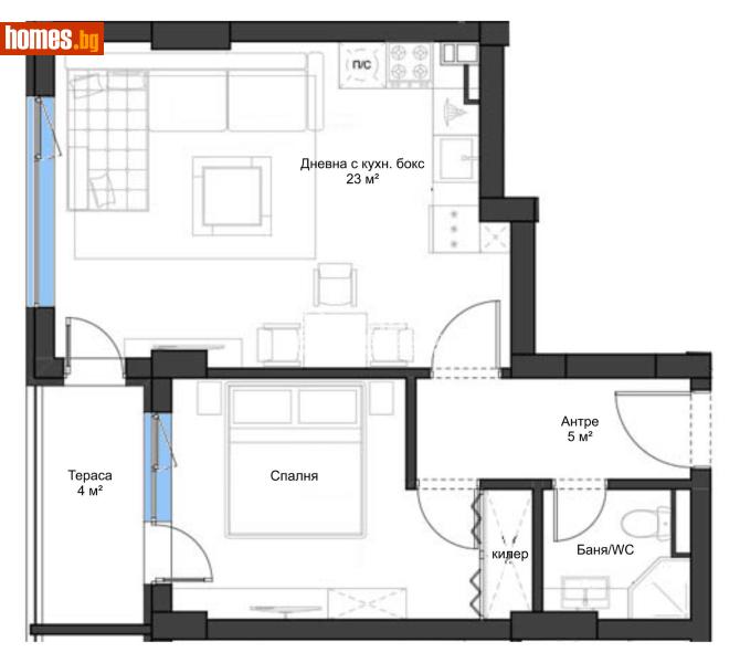 Двустаен, 65m² - Жк. Христо Ботев, Пловдив - Апартамент за продажба - КОНДОР НЕДВИЖИМИ ИМОТИ - 100929284