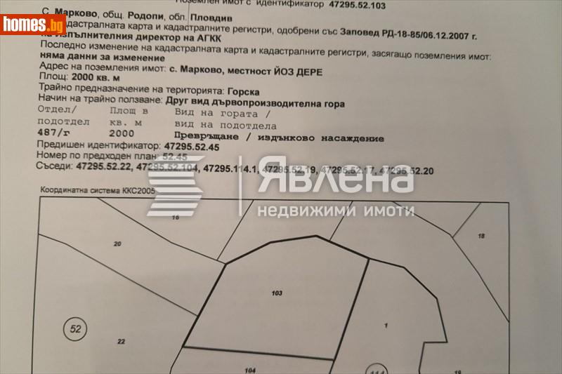 Земеделска земя, 2000m² - С.Марково, Пловдив - Земя за продажба - ЯВЛЕНА - 100977293