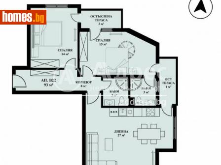 Тристаен, 113m² - Апартамент за продажба - 103282158