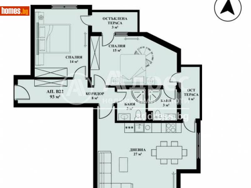 Тристаен, 113m² - Жк. Люлин 5, София - Апартамент за продажба - АДРЕС НЕДВИЖИМИ ИМОТИ - 103282158
