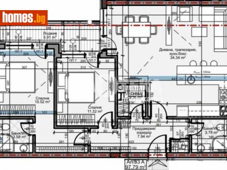 Тристаен, 113m² - Апартамент за продажба - 104334372