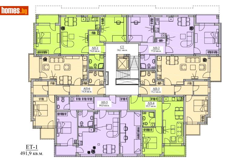 Двустаен, 83m² -  Широк Център, Пазарджик - Апартамент за продажба - ДОМ-КО - 106369795
