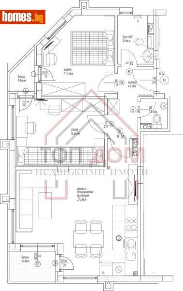 Тристаен, 95m² - Кв. Бриз, Варна - Апартамент за продажба - Топ Дом  - 107295413