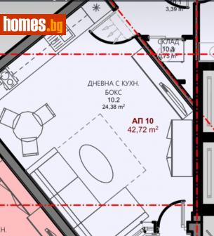 Едностаен, 42m² - Апартамент за продажба - 107884479