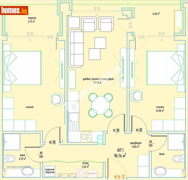 Тристаен, 119m² - Кв. Малинова Долина, София - Апартамент за продажба - МИРЕЛА - 108507212