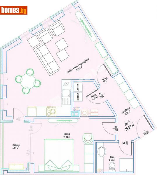 Двустаен, 94m² - Кв. Малинова Долина, София - Апартамент за продажба - МИРЕЛА - 108507319