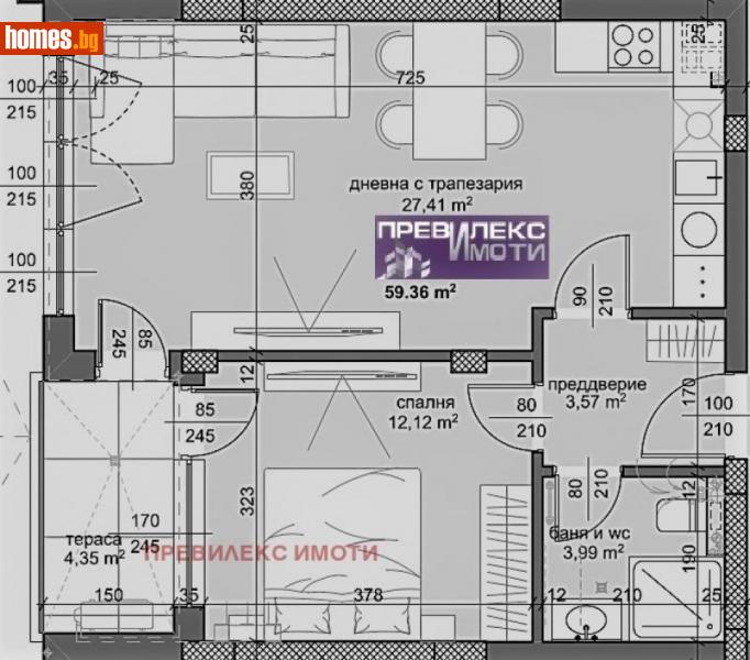Двустаен, 74m² - Жк. Тракия, Пловдив - Апартамент за продажба - Превилекс имоти ЕООД - 109567633