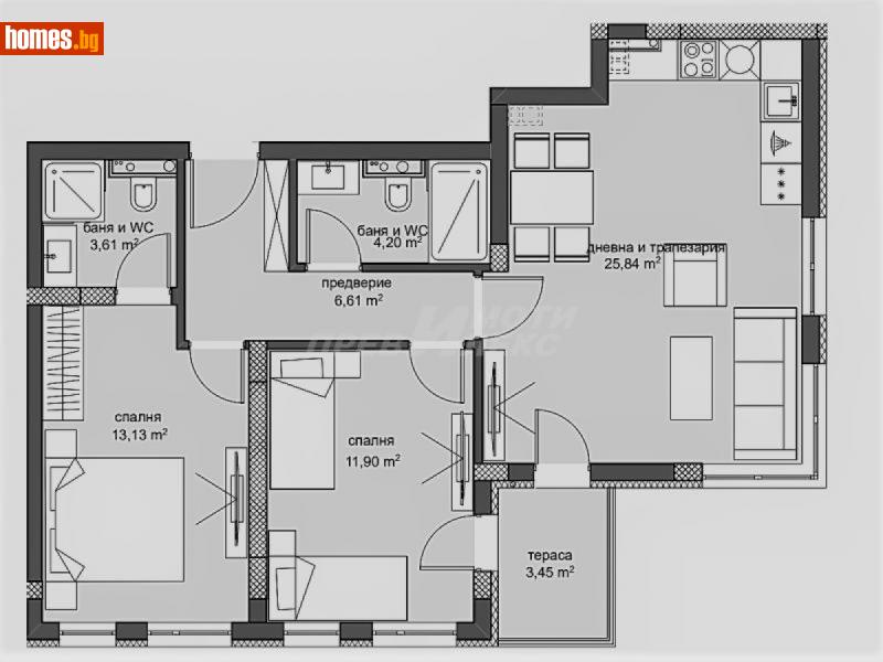Тристаен, 98m² - Жк. Христо Смирненски, Пловдив - Апартамент за продажба - Превилекс имоти ЕООД - 109567980