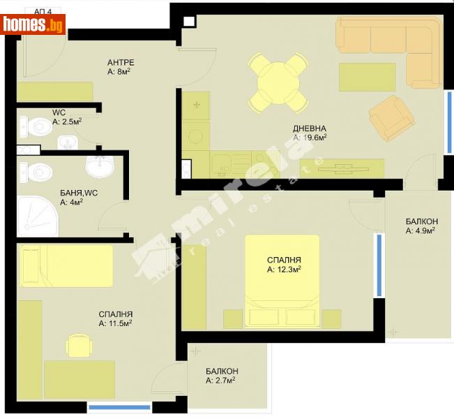 Тристаен, 94m² - Жк. Победа, Варна - Апартамент за продажба - МИРЕЛА - 109584234