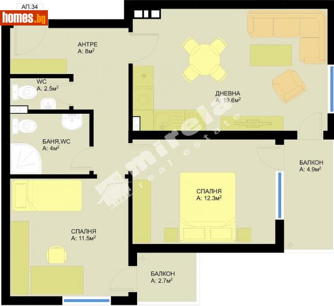 Тристаен, 93m² - Жк. Победа, Варна - Апартамент за продажба - МИРЕЛА - 109584346