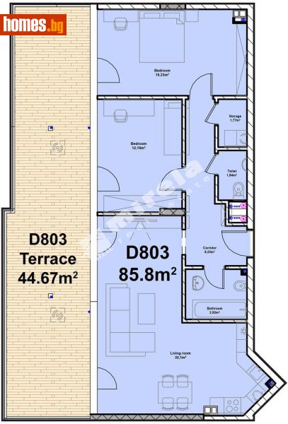 Тристаен, 102m² - Жк. Полигона, София - Апартамент за продажба - МИРЕЛА - 110102055