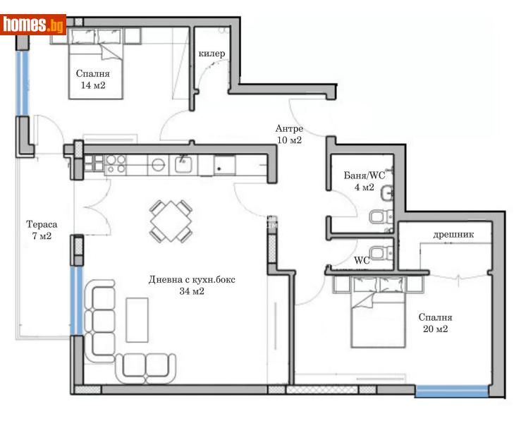 Тристаен, 119m² - Жк. Младежки хълм, Пловдив - Апартамент за продажба - КОНДОР НЕДВИЖИМИ ИМОТИ - 110454237