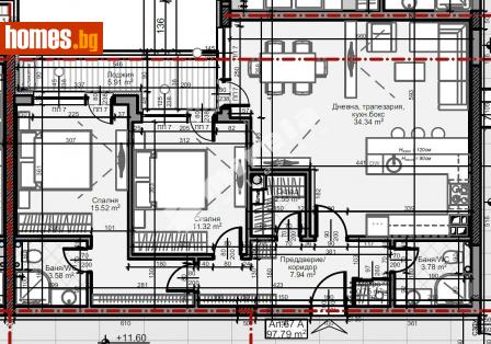Тристаен, 114m² - Апартамент за продажба - 110548180