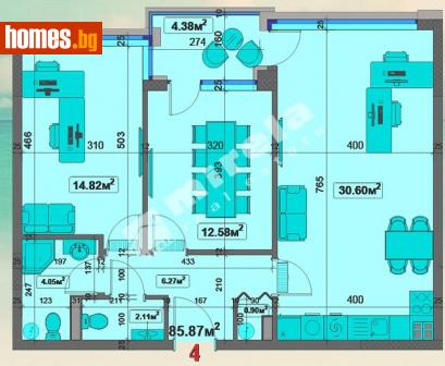 Тристаен, 104m² - Апартамент за продажба - 110911528