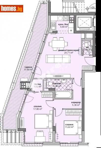 Тристаен, 126m² - Жк. Люлин 6, София - Апартамент за продажба - МИРЕЛА - 111281398