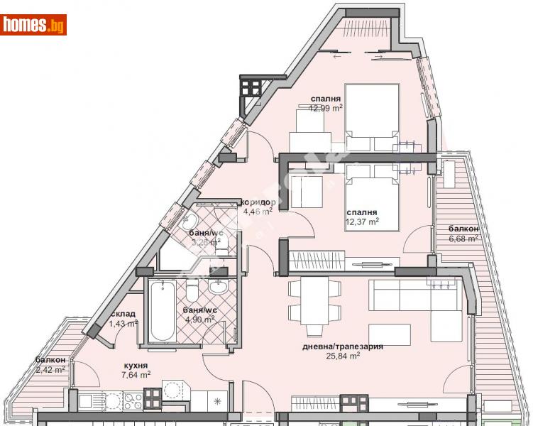 Тристаен, 124m² - Жк. Люлин 6, София - Апартамент за продажба - МИРЕЛА - 111281400