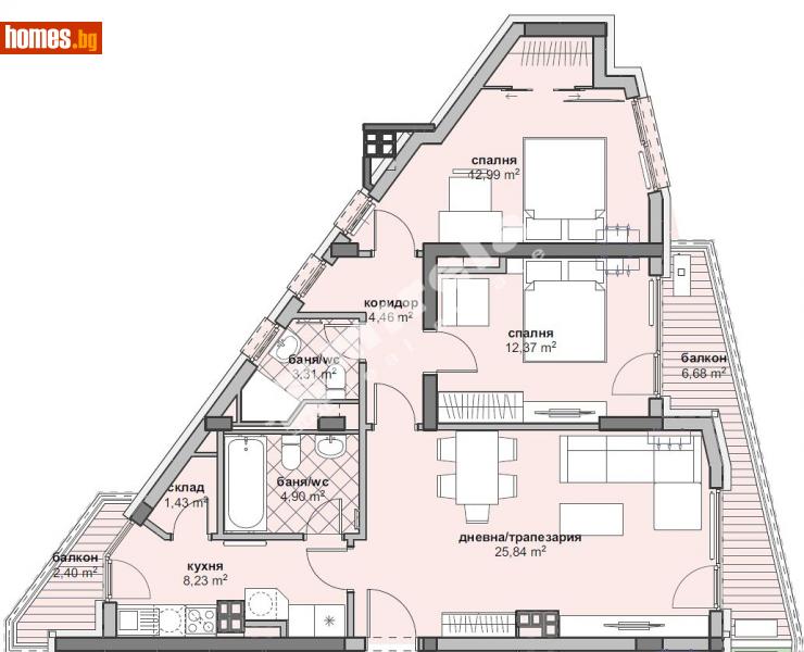 Тристаен, 124m² - Жк. Люлин 6, София - Апартамент за продажба - МИРЕЛА - 111281443