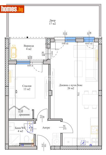 Двустаен, 82m² - Кв. Беломорски, Пловдив - Апартамент за продажба - КОНДОР НЕДВИЖИМИ ИМОТИ - 111300418