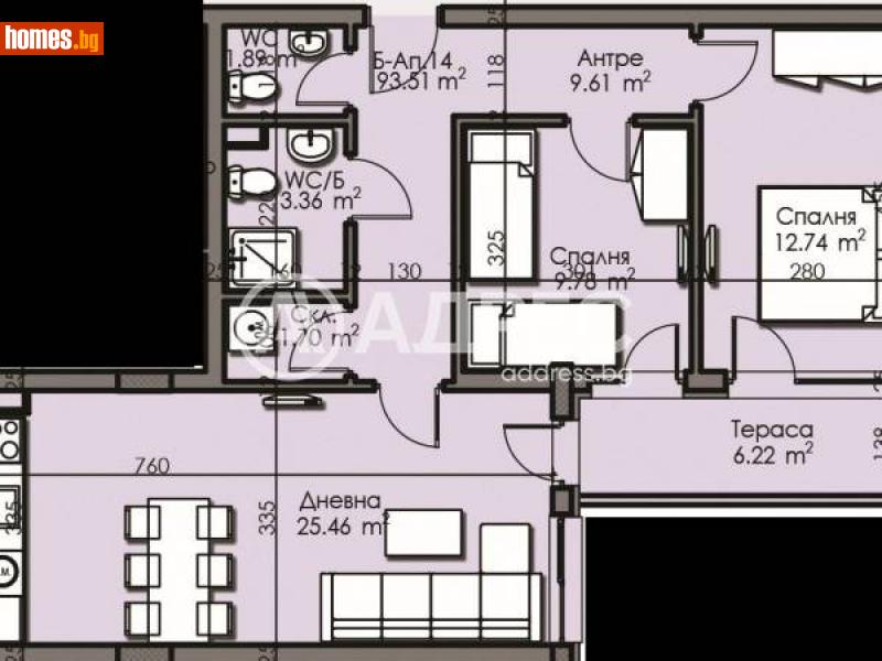 Тристаен, 94m² - Жк. Изгрев, Бургас - Апартамент за продажба - АДРЕС НЕДВИЖИМИ ИМОТИ - 111587838