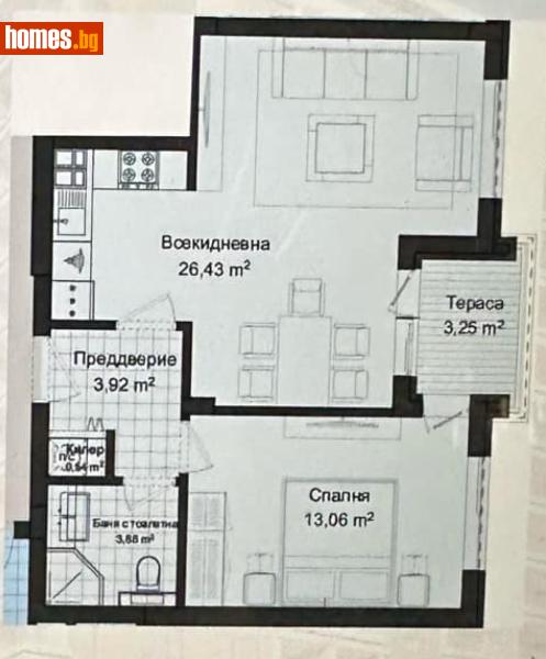 Двустаен, 71m² - Жк. Гагарин, Пловдив - Апартамент за продажба - МАГИЛЕНА - 111726892