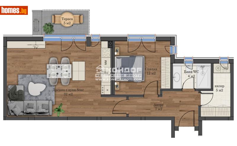 Двустаен, 94m² - Жк. Христо Ботев, Пловдив - Апартамент за продажба - КОНДОР НЕДВИЖИМИ ИМОТИ - 111964589