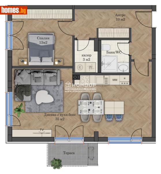 Двустаен, 96m² - Жк. Христо Ботев, Пловдив - Апартамент за продажба - КОНДОР НЕДВИЖИМИ ИМОТИ - 111965062