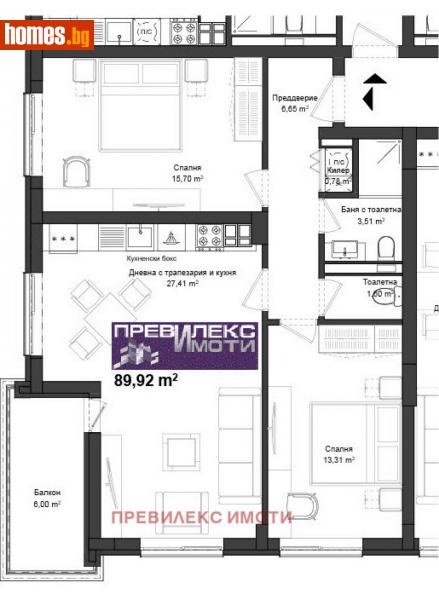 Тристаен, 103m² - Кв. Кършияка, Пловдив - Апартамент за продажба - Превилекс имоти ЕООД - 112204313