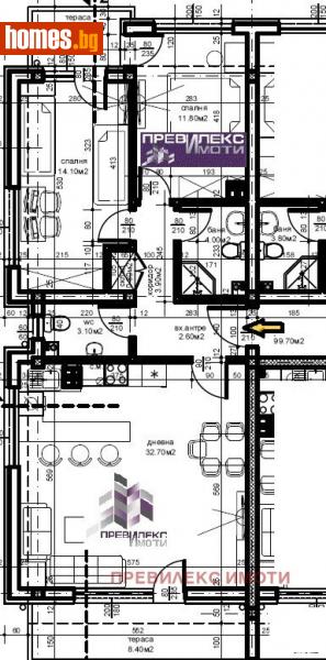 Тристаен, 113m² - Кв. Беломорски, Пловдив - Апартамент за продажба - Превилекс имоти ЕООД - 112661025