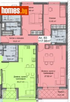Тристаен, 118m² - Апартамент за продажба - 112695765