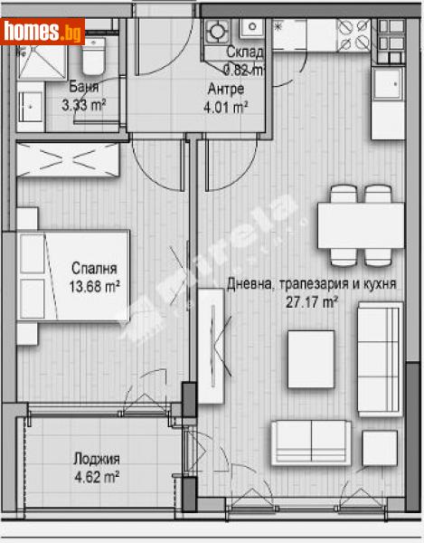 Двустаен, 76m² - Кв. Витоша, София - Апартамент за продажба - МИРЕЛА - 112817239