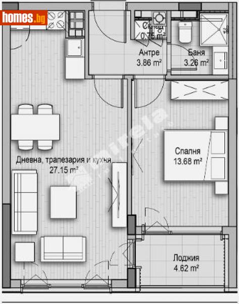 Двустаен, 76m² - Кв. Витоша, София - Апартамент за продажба - МИРЕЛА - 112817243
