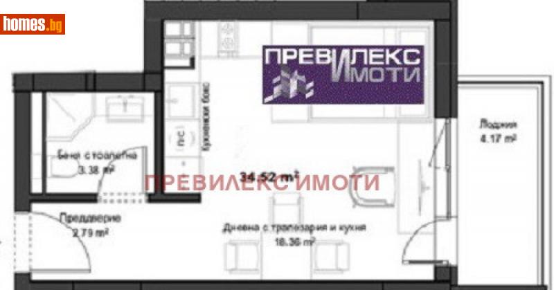 Едностаен, 45m² - Жк. Христо Ботев, Пловдив - Апартамент за продажба - Превилекс имоти ЕООД - 112897457