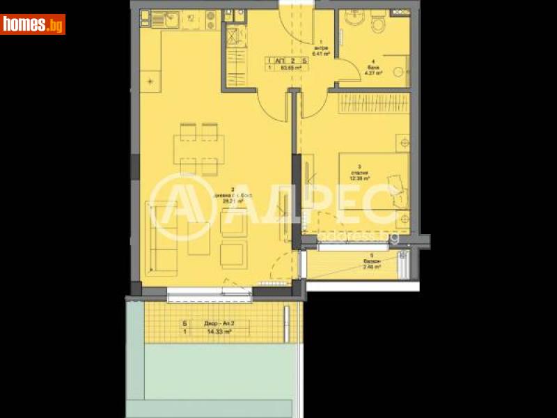 Двустаен, 76m² - Кв. Кръстова Вада, София - Апартамент за продажба - АДРЕС НЕДВИЖИМИ ИМОТИ - 113091878
