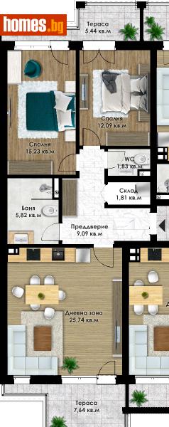 Тристаен, 115m² - Кв. Коматево, Пловдив - Апартамент за продажба - ЛИДЕР А - 113118813
