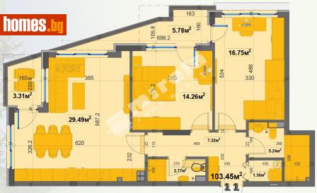 Тристаен, 117m² - Апартамент за продажба - 113289364