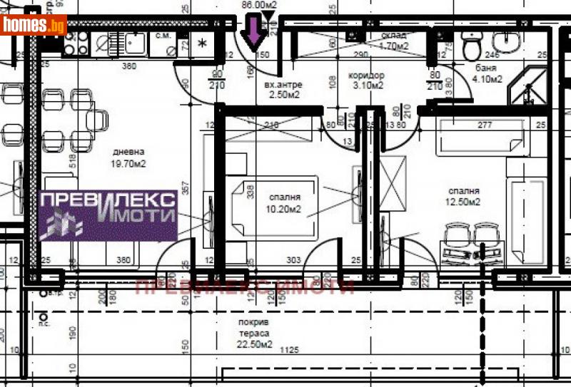 Тристаен, 97m² - Кв. Беломорски, Пловдив - Апартамент за продажба - Превилекс имоти ЕООД - 113312731