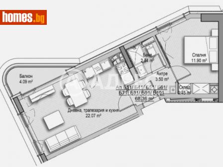 Двустаен, 68m² - Апартамент за продажба - 113388871