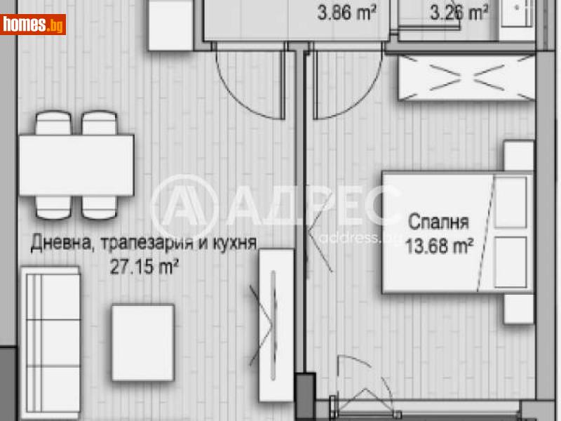 Двустаен, 76m² - Кв. Витоша, София - Апартамент за продажба - АДРЕС НЕДВИЖИМИ ИМОТИ - 113388916